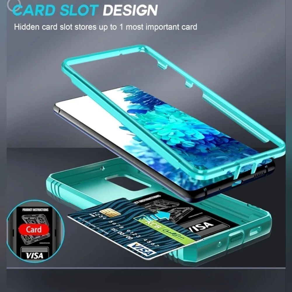 🔸️NIB Turquoise Mint Galaxy S20 FE 5G Screen Protector & Phone Case Set